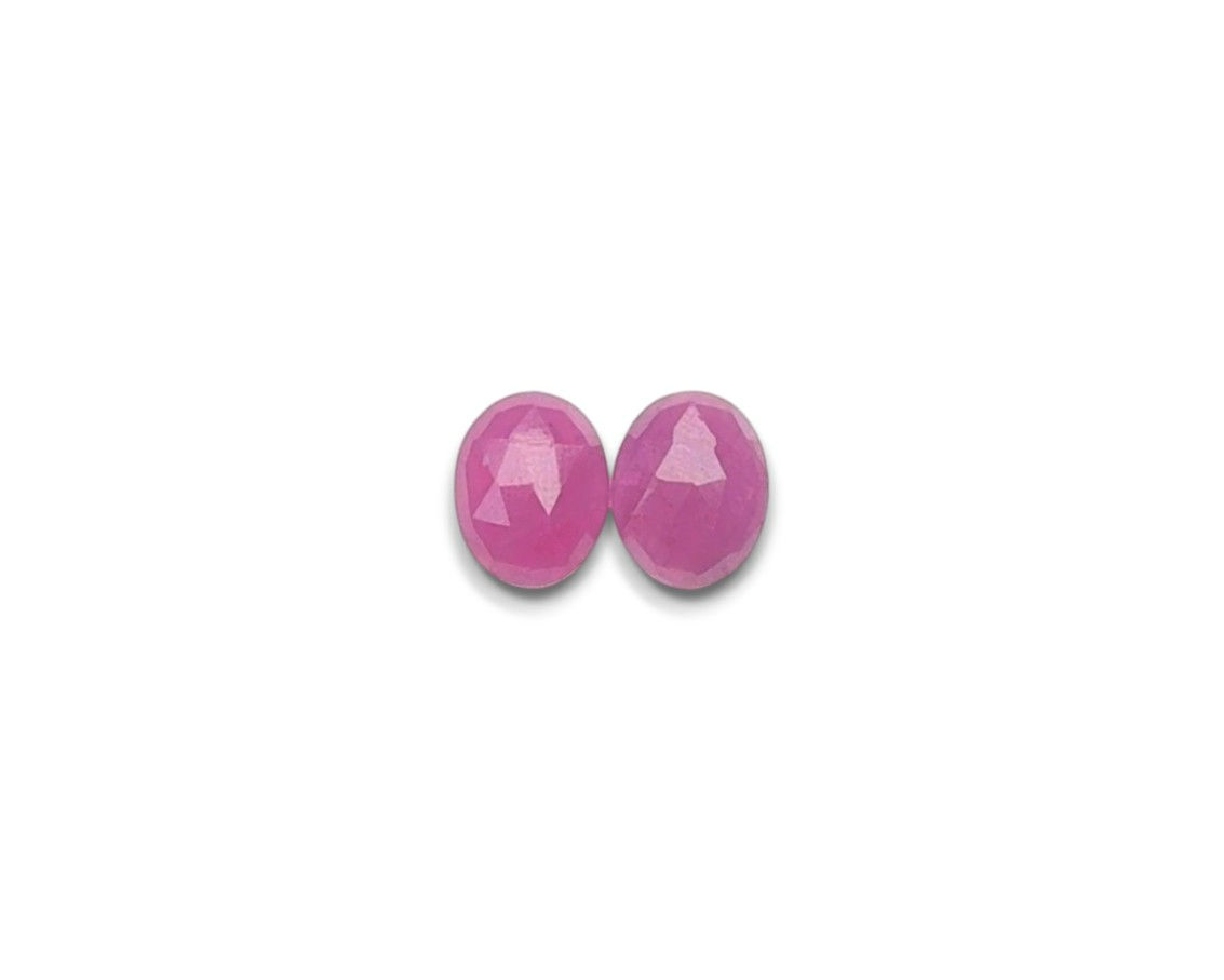 Pink Sapphire Cabochons Rose Cut - 10 x 8 mm