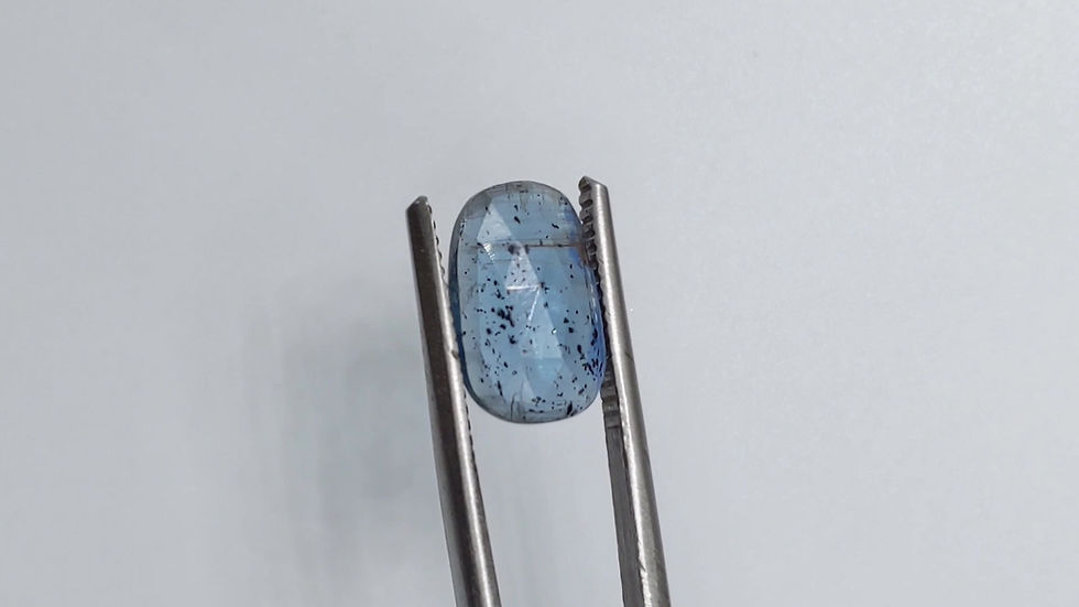 Thumbnail: teal moss kyanite cabochon rose cut