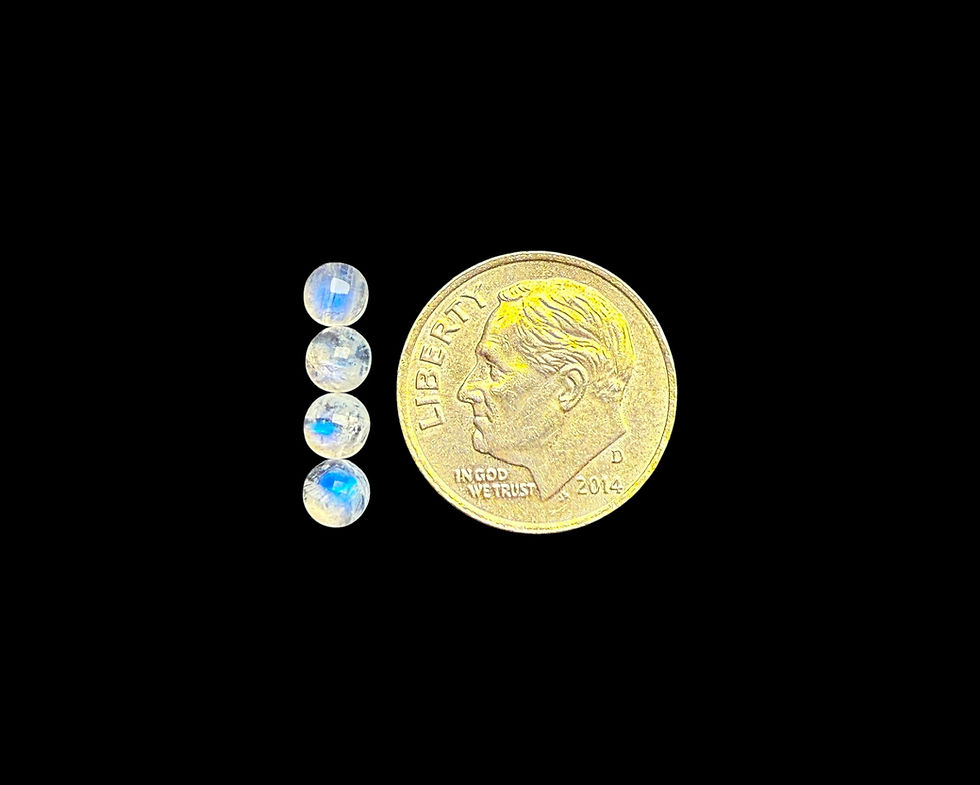 Thumbnail: Rainbow Moonstone Cabochons Smooth Cut - 4mm Round