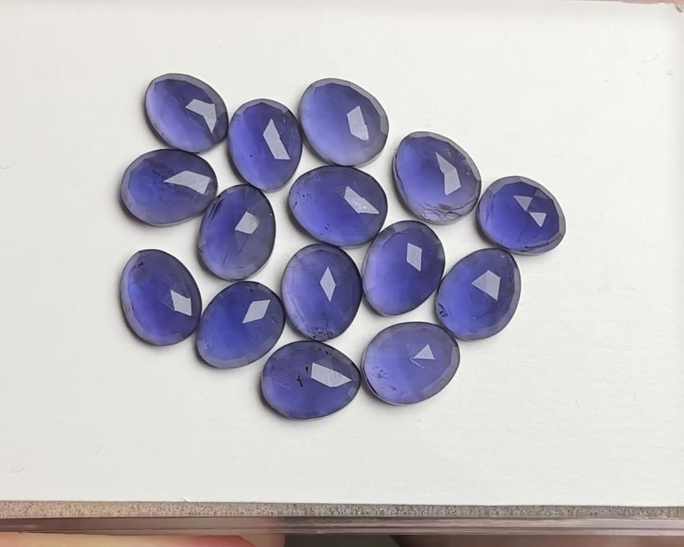 Thumbnail: Iolite Cabochons Rose Cut - 9 to 10.5 mm