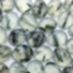 tourmalinated prehnite cabochons rose cut