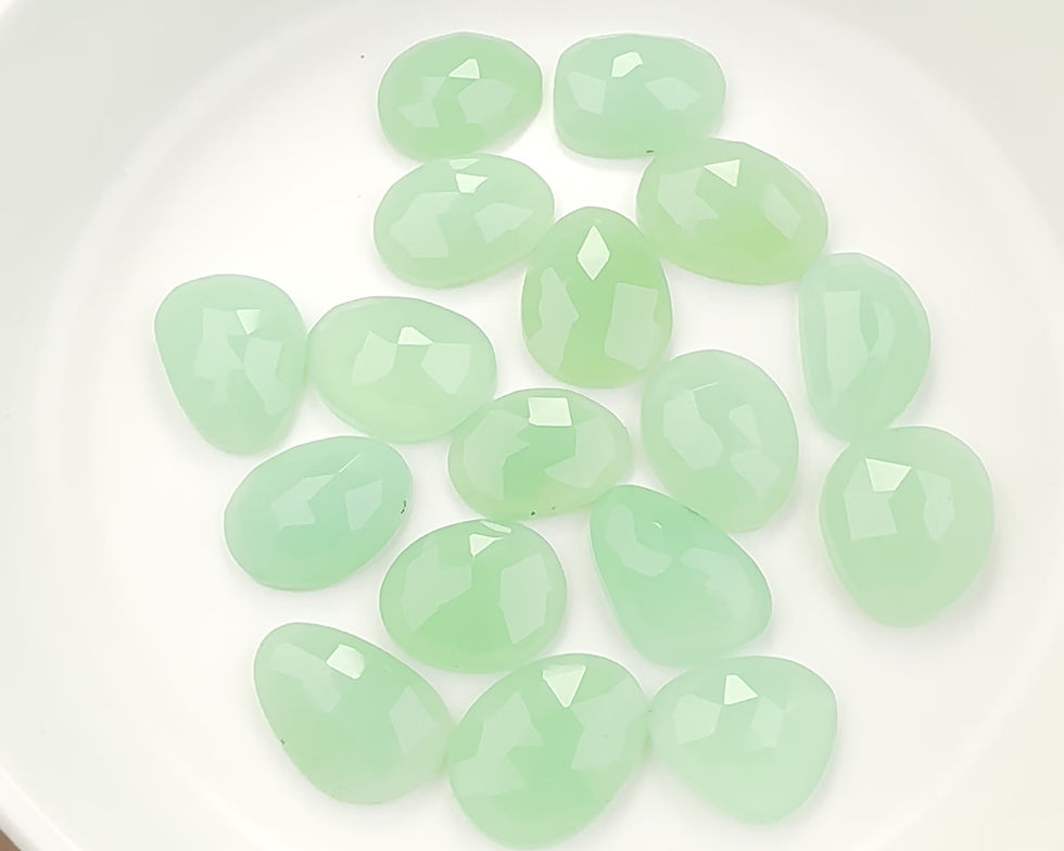 Thumbnail: Gemmy Chrysoprase Cabochons Rose Cut - 12 to 13.5 mm