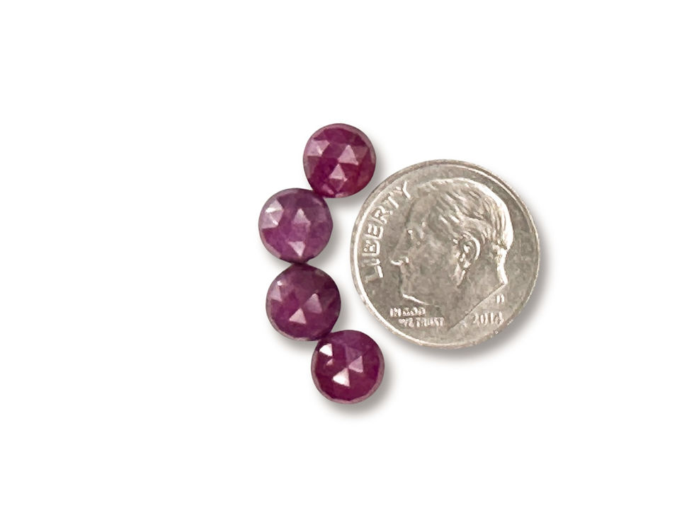 Thumbnail: Ruby Cabochons Rose Cut - 7mm Round