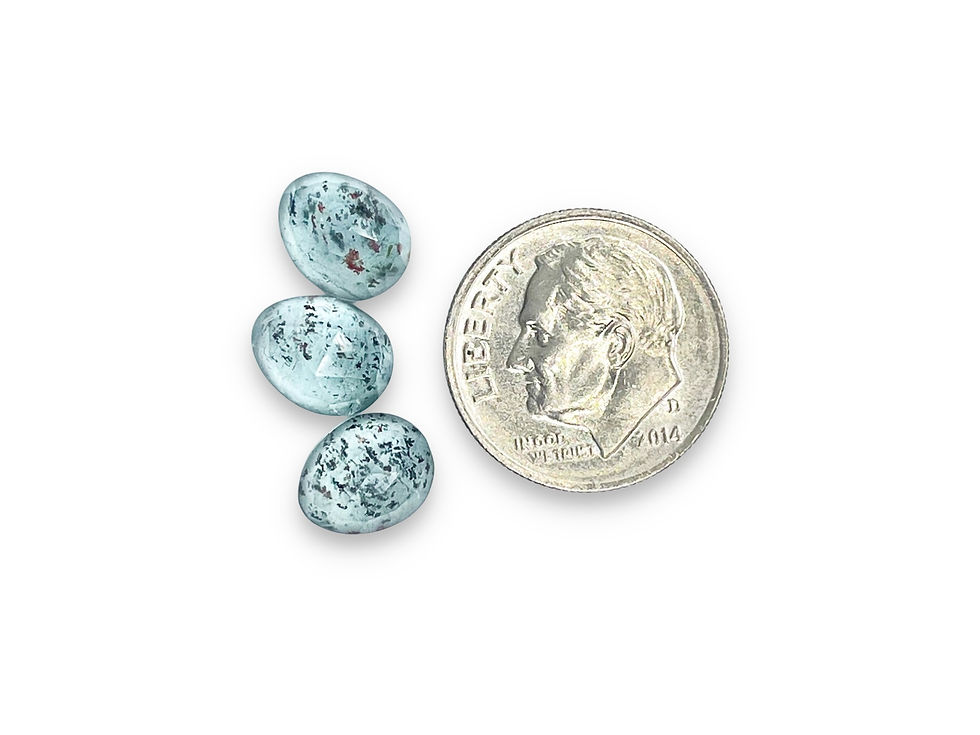 Thumbnail: Moss Aquamarine Cabochons Rose Cut - 8.5 - 9.5 mm