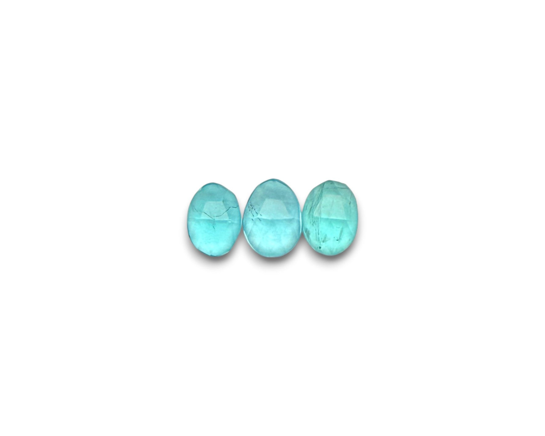 Paraiba Apatite Cabochons Rose Cut - 7 to 8.5 mm