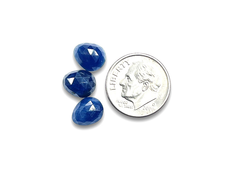 Thumbnail: Blue Sapphire Cabochons Rose Cut - 8.5 to 9.5mm