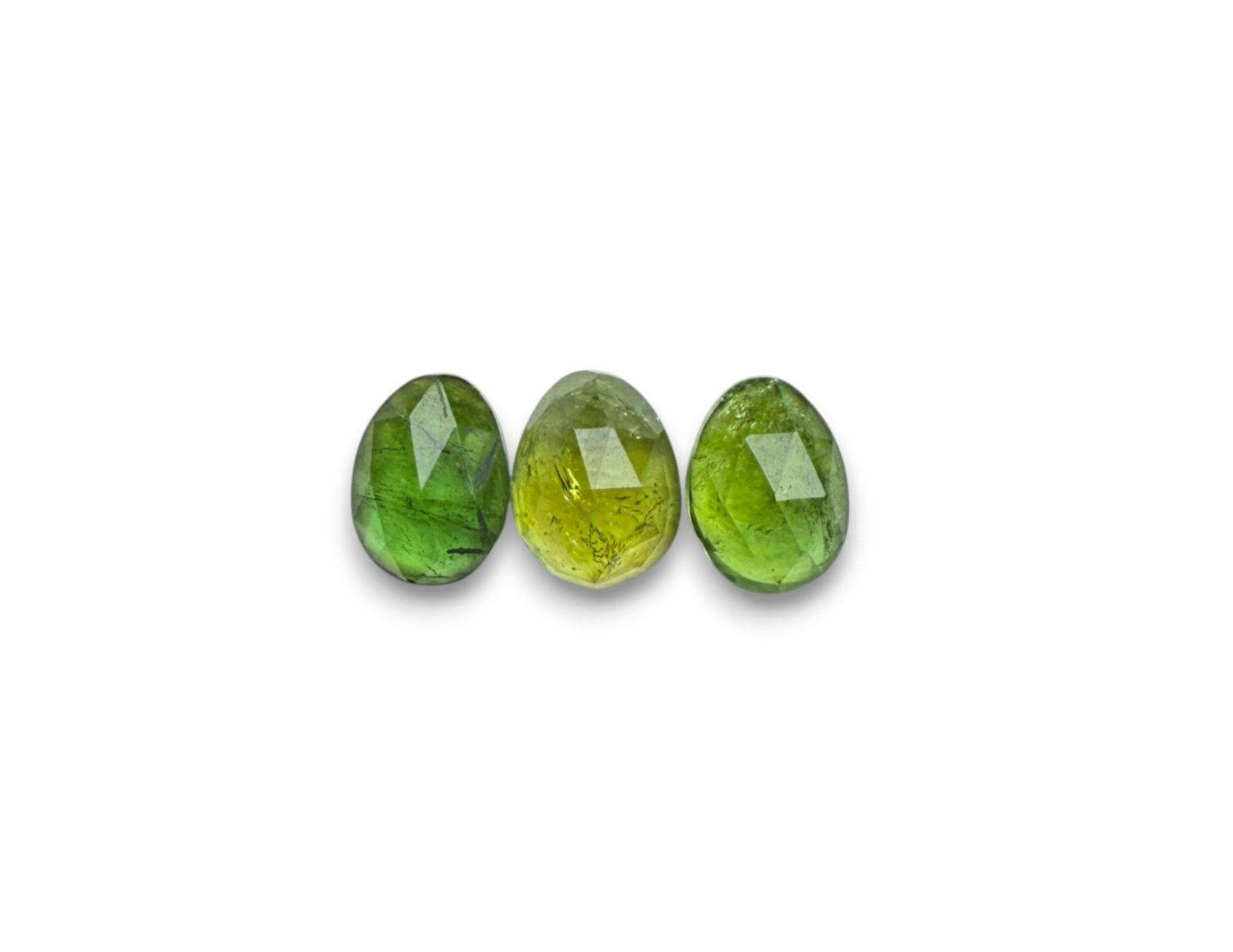 Tourmaline Cabochons Green Rose Cut - 8.5 to 9.5 mm