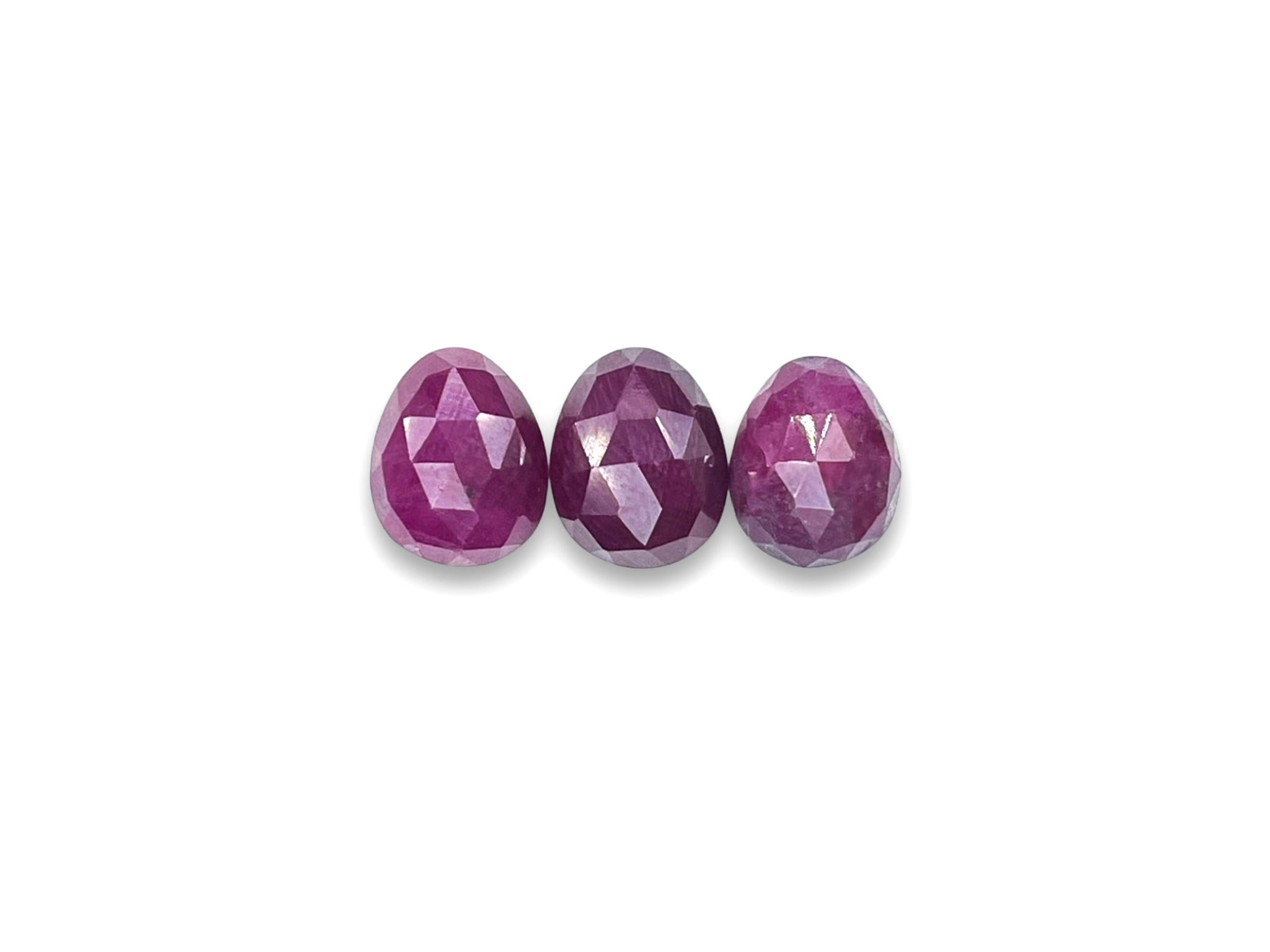 Ruby Cabochons Rose Cut - 10.5 to 11.5 mm