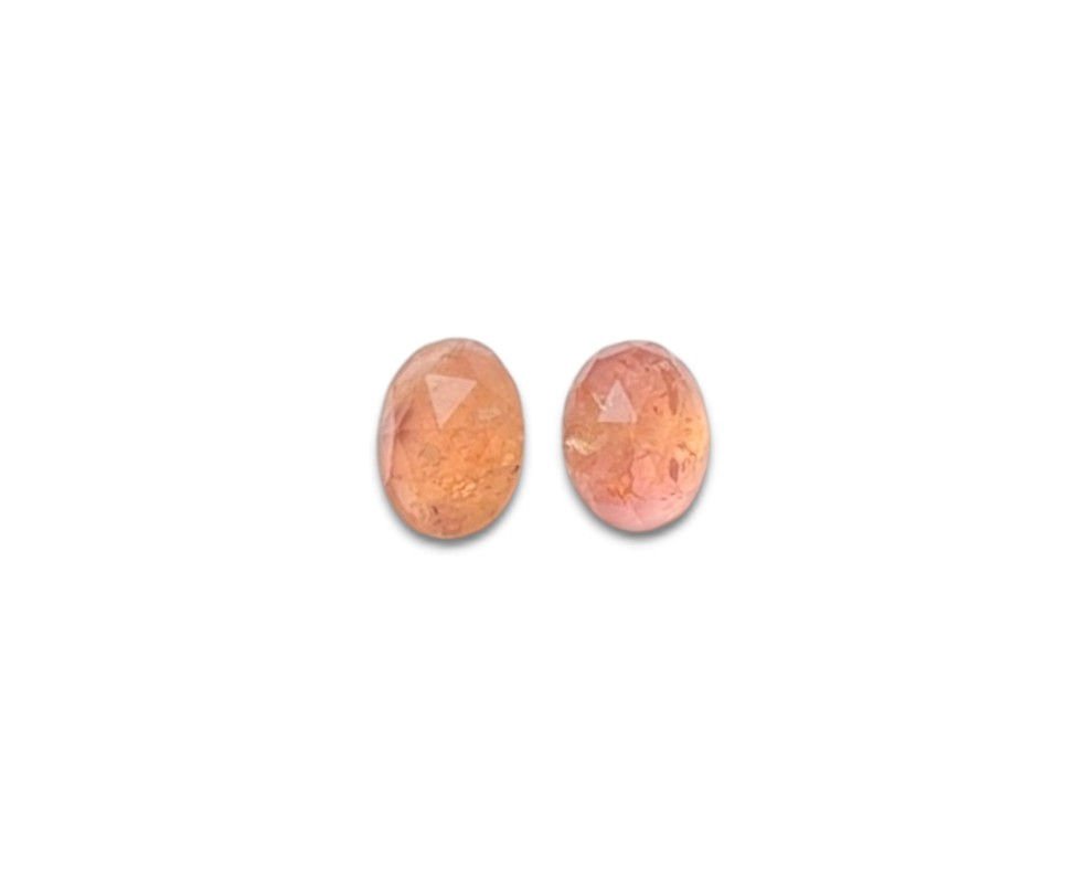 Pink-Peach Imperial Topaz Cabochons Rose Cut - 9 x 7 x 4.5 mm (Almost Perfect)
