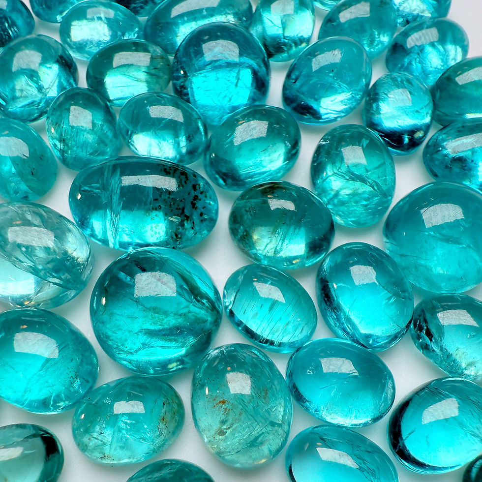 Thumbnail: Paraiba Apatite Cabochons Smooth Cut - 8 x 6 mm Oval