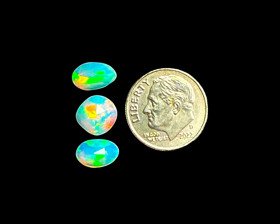 Thumbnail: Ethiopian Opal Cabochons Rose Cut - 8.5 to 9.5 mm