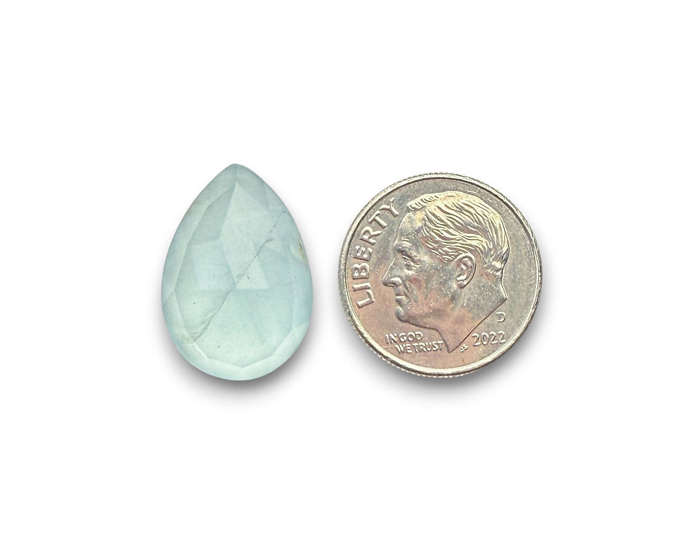 Thumbnail: Milky Aquamarine Cabochon Rose Cut - 18.6 x 13 x 6.7 mm