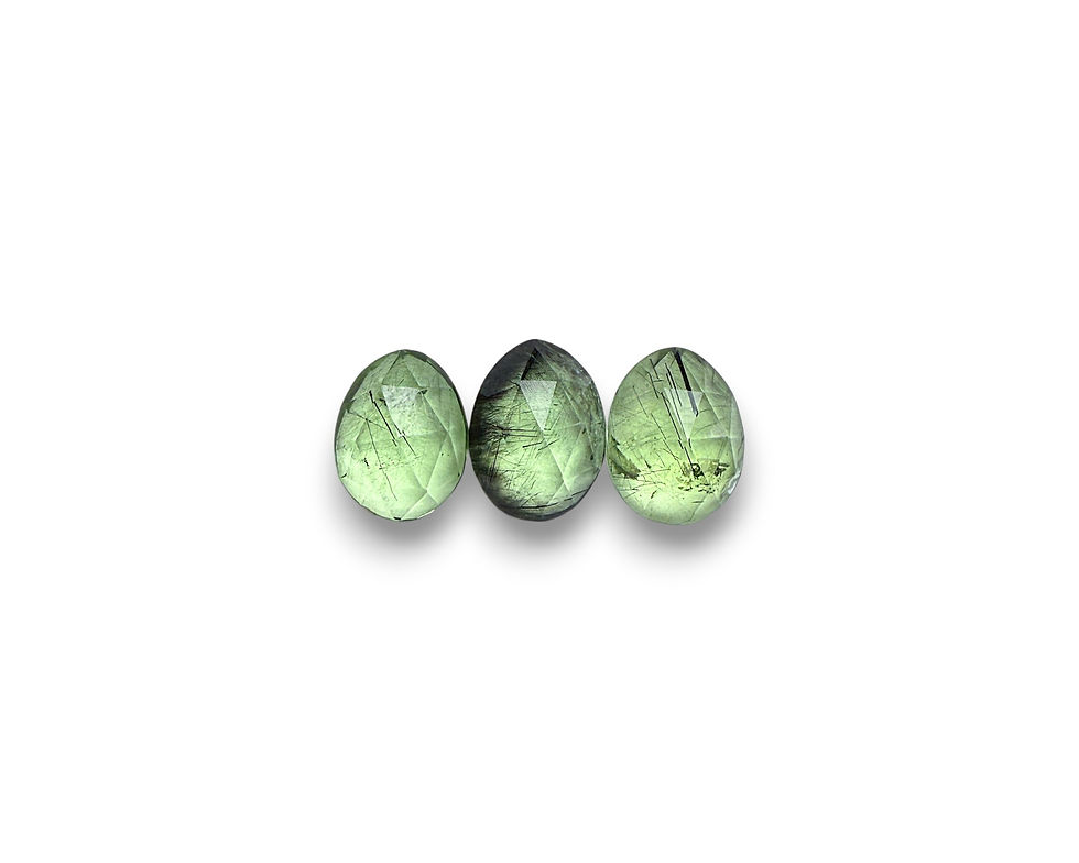 Peridot with Ludwigite Cabochon Rose Cut - 7.5 to 9 mm