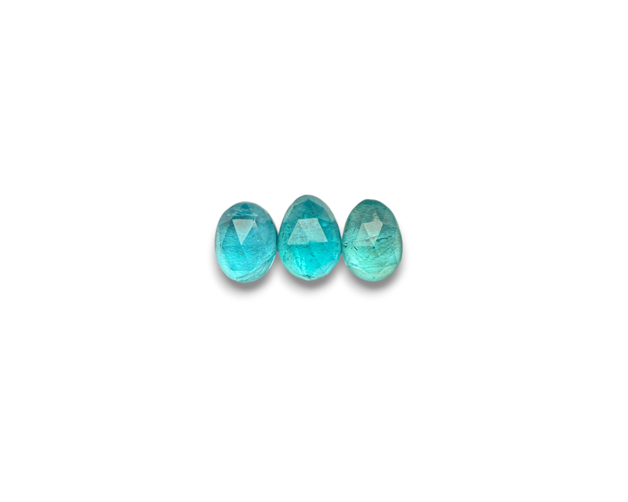 Paraiba Apatite Cabochons Rose Cut - 8.5 to 9.5 mm