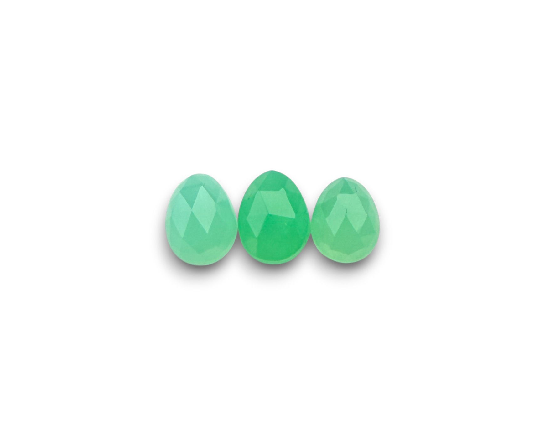 Gemmy Chrysoprase Cabochons Rose Cut - 8.5 to 9.5 mm