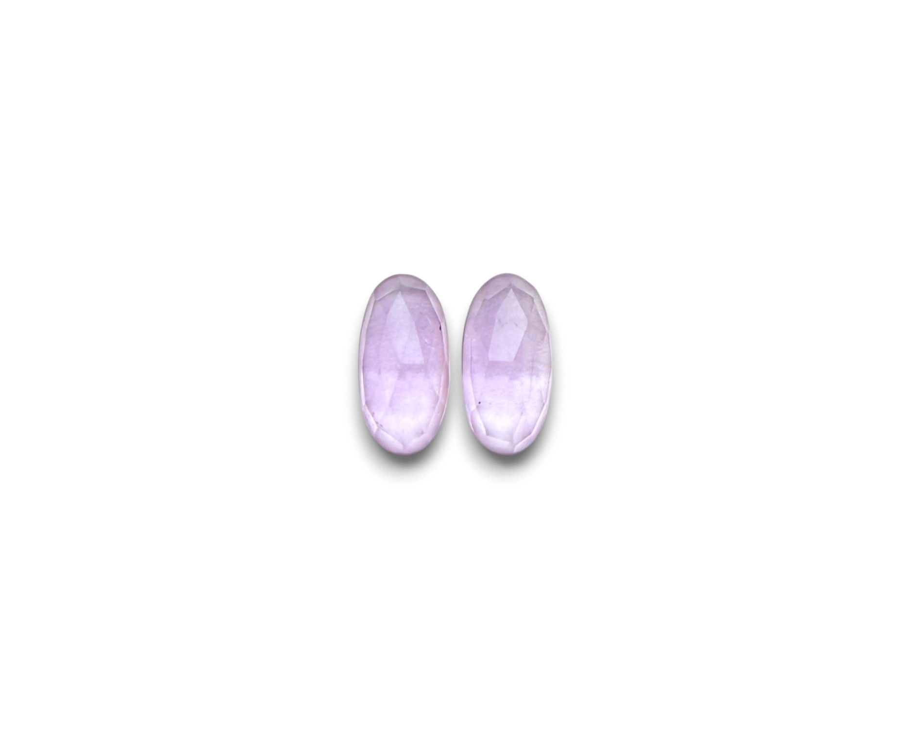 Pink Amethyst Elongated Oval Cabochons Rose Cut - 12 x 6 mm
