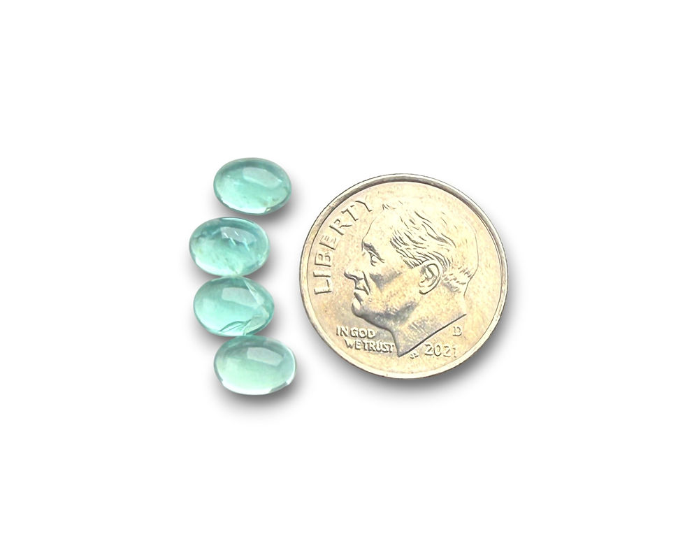Thumbnail: Mint Green Apatite Cabochons Smooth Cut - 7 x 5 mm Oval