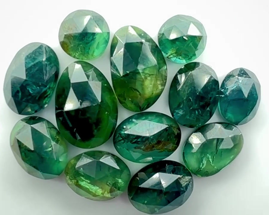 Thumbnail: Kenyan Blue Sapphire Rose Cut Pair - 5.8 mm Round