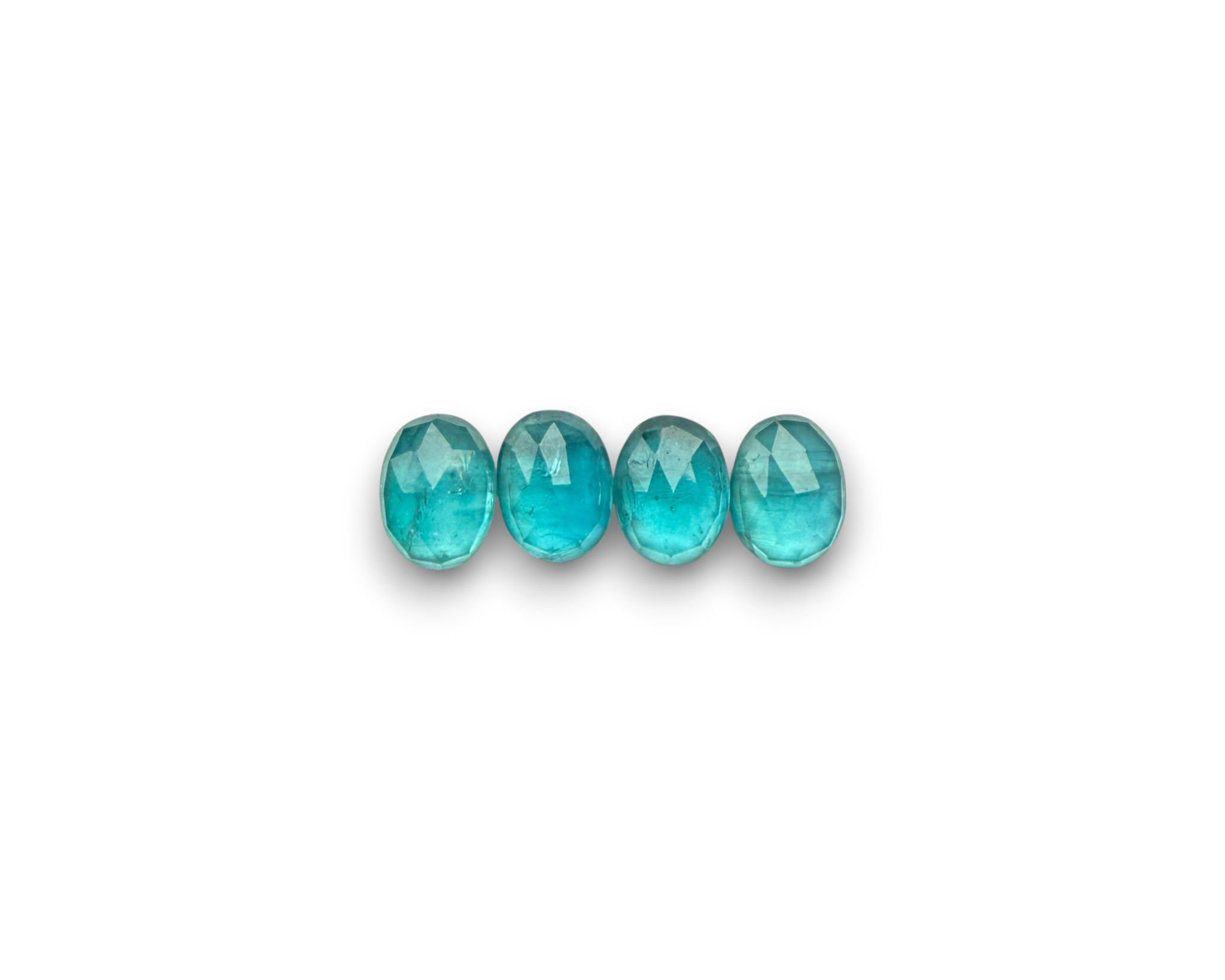 Paraiba Teal Kyanite Cabochons Rose Cut - 8 x 6 mm
