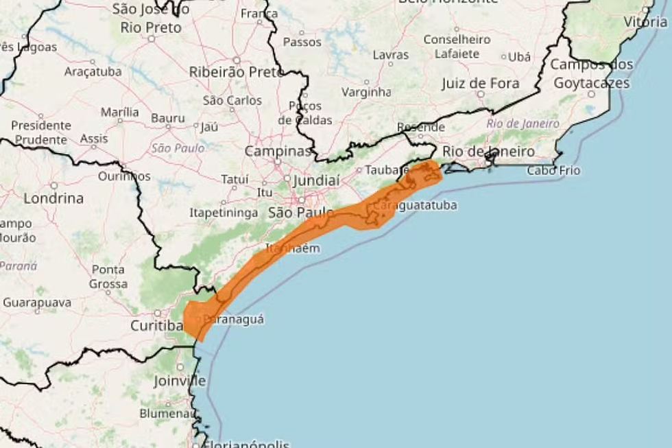 Litoral Norte e Baixada Santista em alerta para ventos fortes e ressaca nesta quarta-feira, 29 de julho