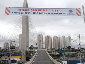 Ponte Estaiada terá interdições para inspeção preventiva a partir desta quarta-feira, 27 de maio, em São José dos Campos