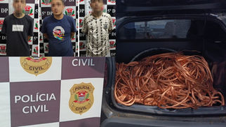 Três pessoas são presas por receptação de fios de cobre em São José dos Campos