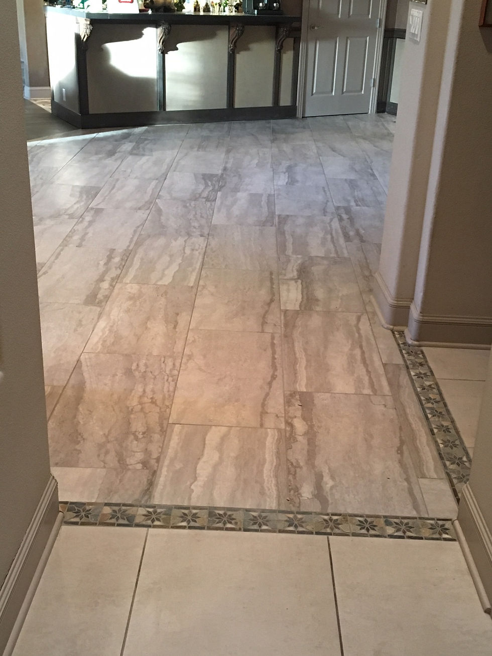 Tile Floor with Decorative Accent