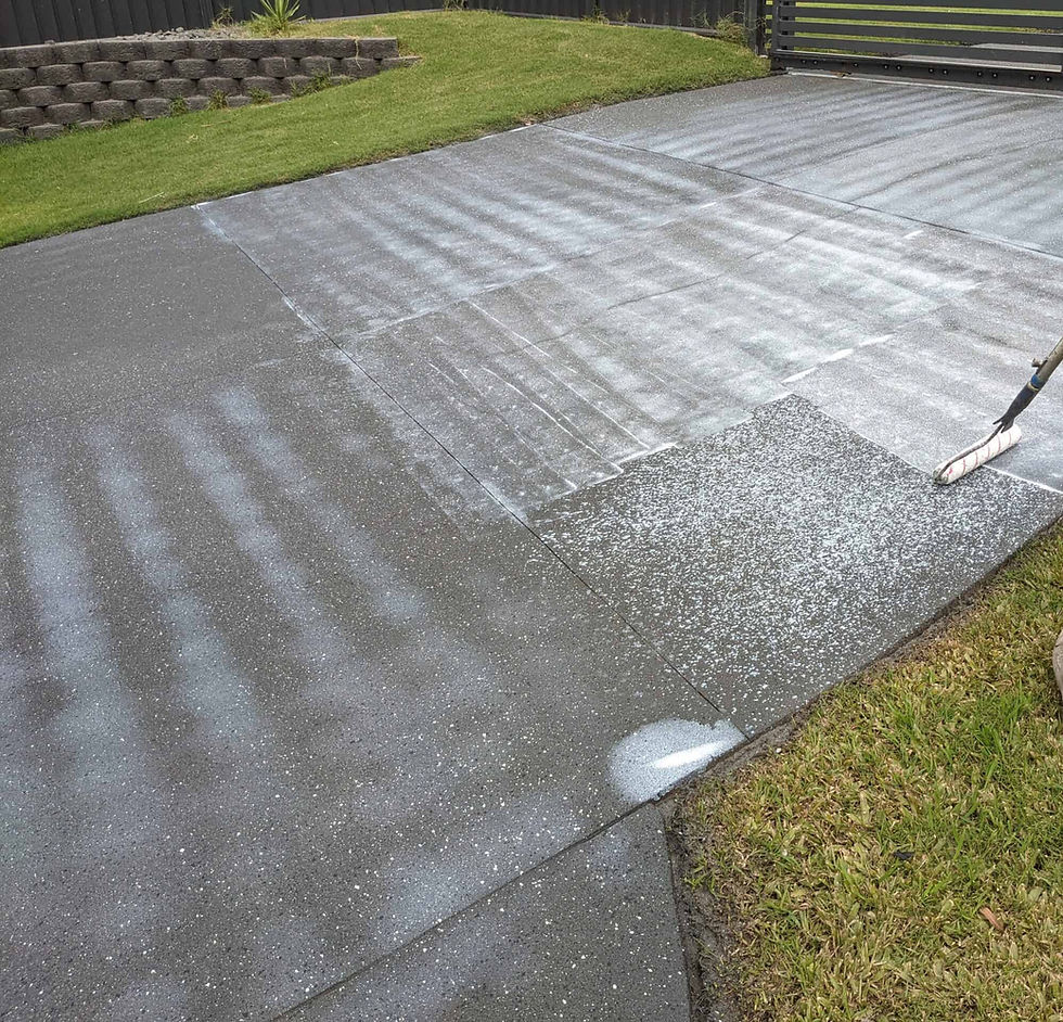 sealing a driveway with wet-look sealer