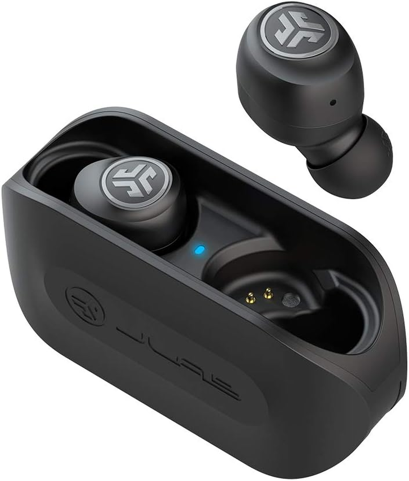 Go Air True Wireless Bluetooth Earbuds + Charging Case, Black, Dual Connect, IP4