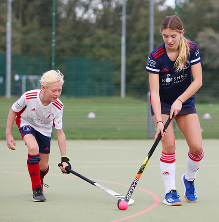 Children playing hockey