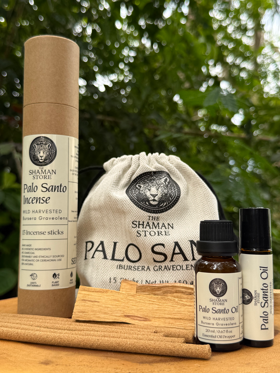 Complete Palo Santo Collection – Wood, Incense, Essential Oil & Roller BURSERA GRAVEOLENS wild harvested