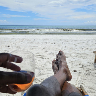 Glass of wine at the beach