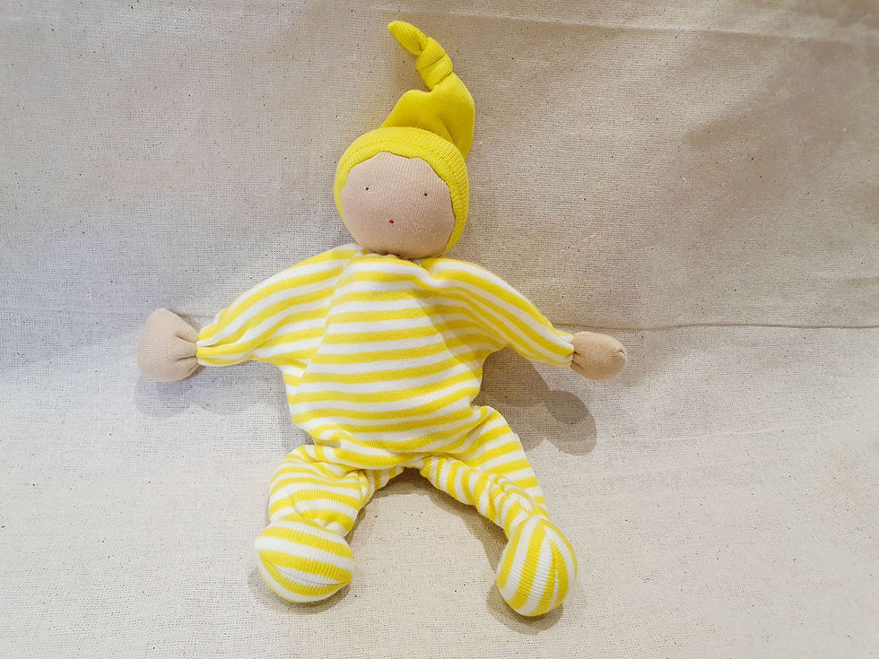 Thumbnail: Organic Cotton Comforter - yellow and white stripes