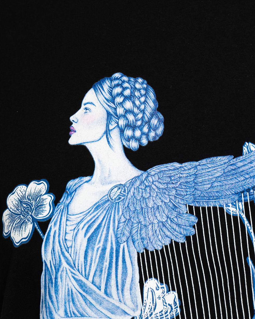 Thumbnail: Éadach Seditionaries Unisex Erin Harp T-shirt : Black