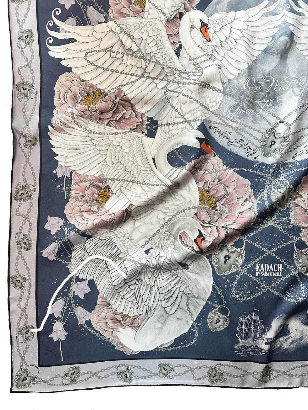 Thumbnail: Children of Lir Night Sky 90cm Silk Twill Scarf 