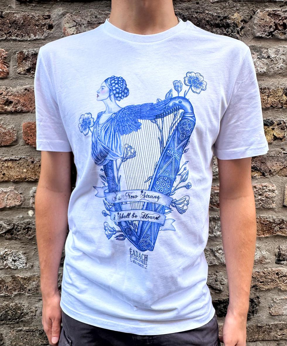 Thumbnail: Éadach Seditionaries Unisex Erin Harp T-shirt: White