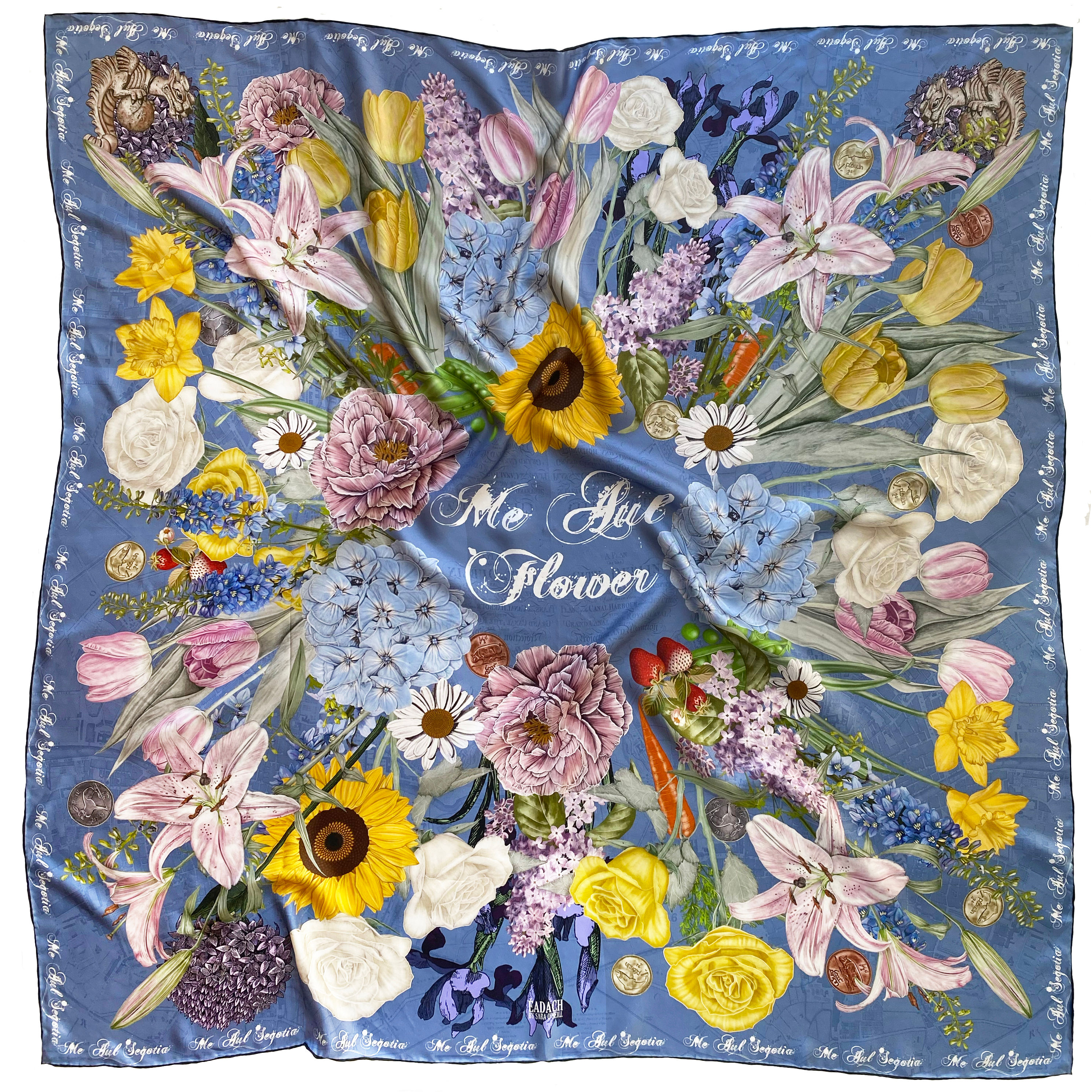 'Me Aul Flower' large silk scarf