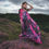 Thumbnail: Banshee Dark Rose Silk Cape Dress 