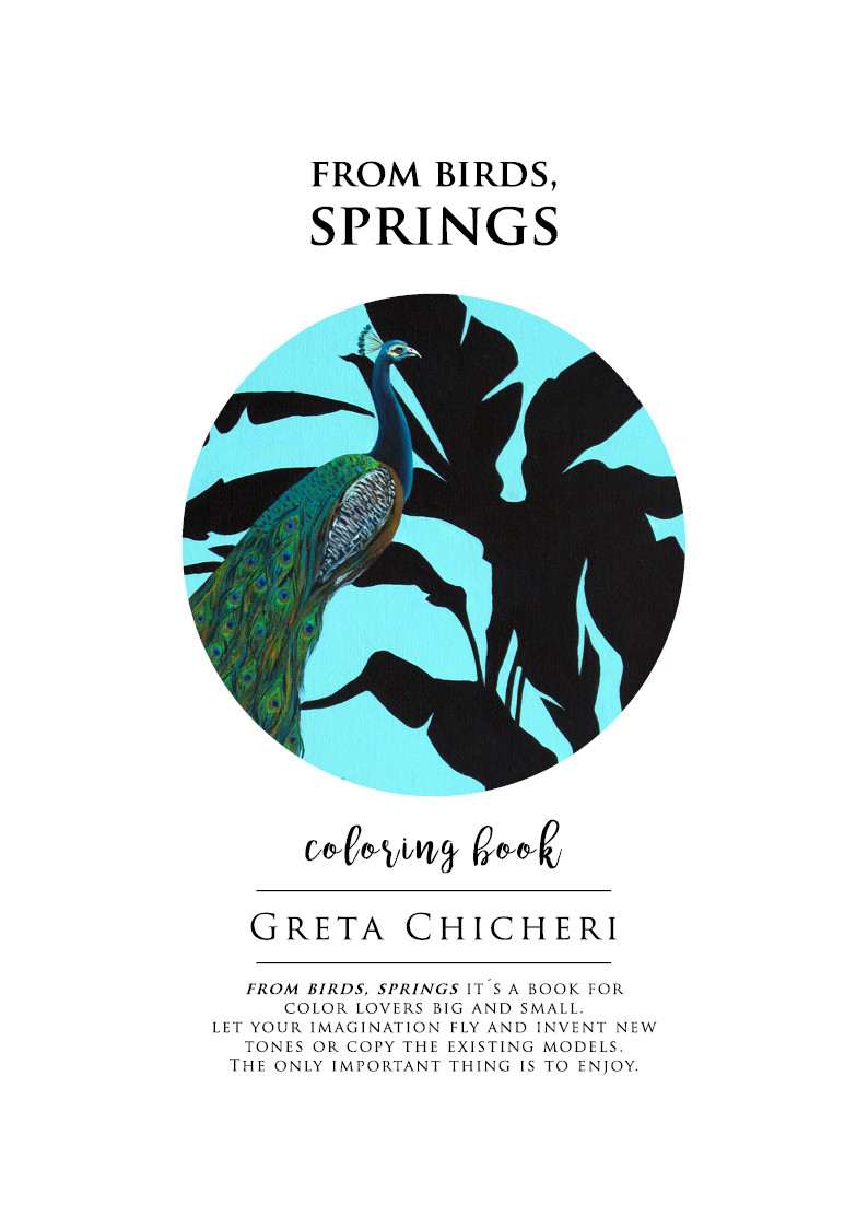 Coloring Book. From birds, springs.