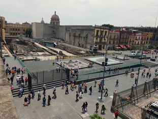 Vestiges du Templo Mayor au cœur du centre historique de Mexico