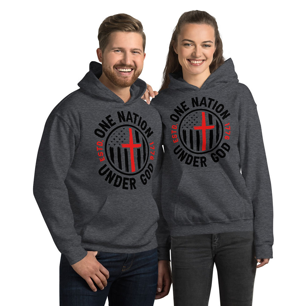 Thumbnail: One Nation Under God Hoodie - Black Print