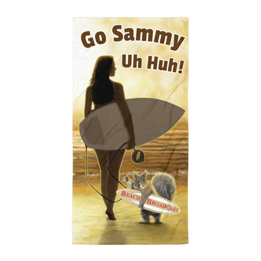Santa & Sammy Surfer Beach Towel
