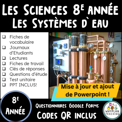 Grade 8 Ontario French Science Unit | Water Systems