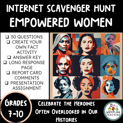 Internet Scavenger Hunt Webquest│ Iconic Women │Grades 7-10 ...