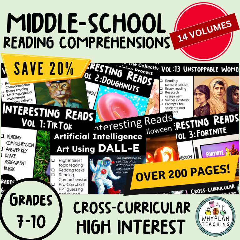 reading comprehension resource bundle