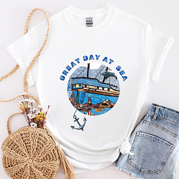 T-shirt of ship at sea collection