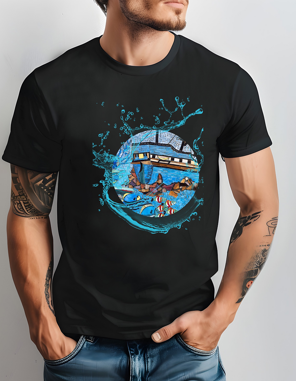 Thumbnail: Blue Ship at Sea Splash T-shirt