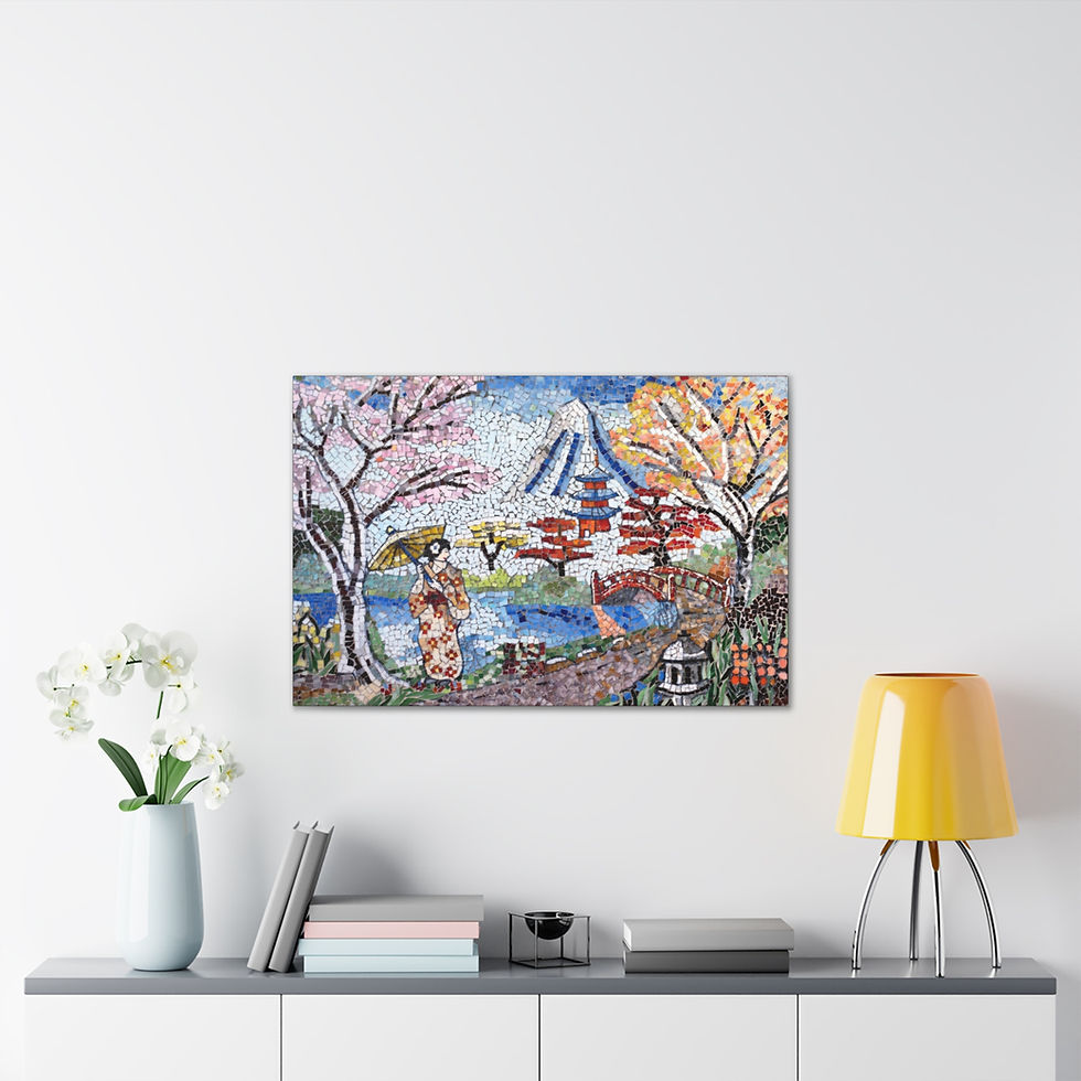 Thumbnail: Zen Landscape Mosaic Wall Art print -0.75'' thick canvas | canvas print