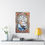 Thumbnail: Sailing Through a Pink Frame Stained Glass Wall Art print , hanging on a wall