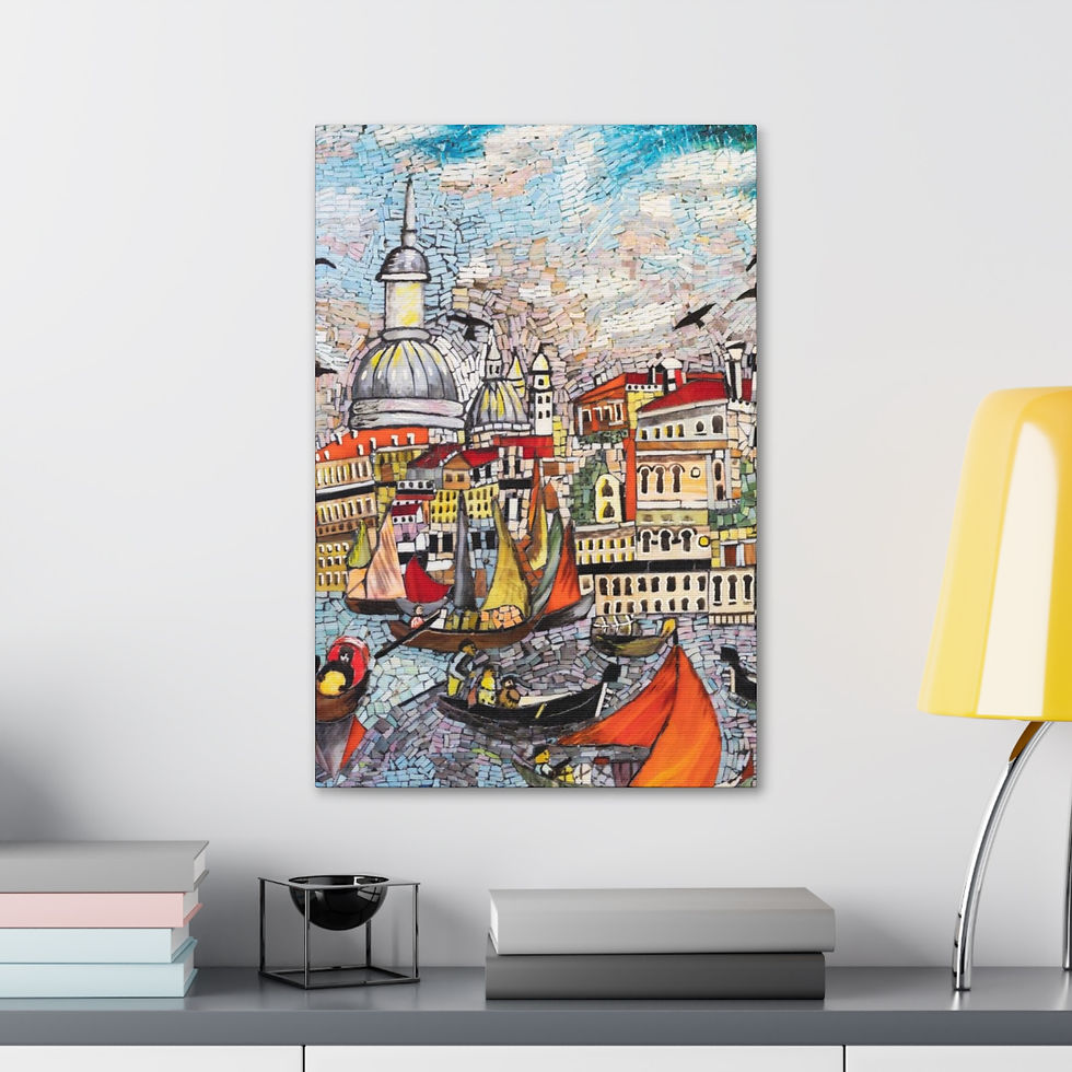 Thumbnail: Venice Waterway Closeup - Mosaic Wall Art print, hanging on a wall
